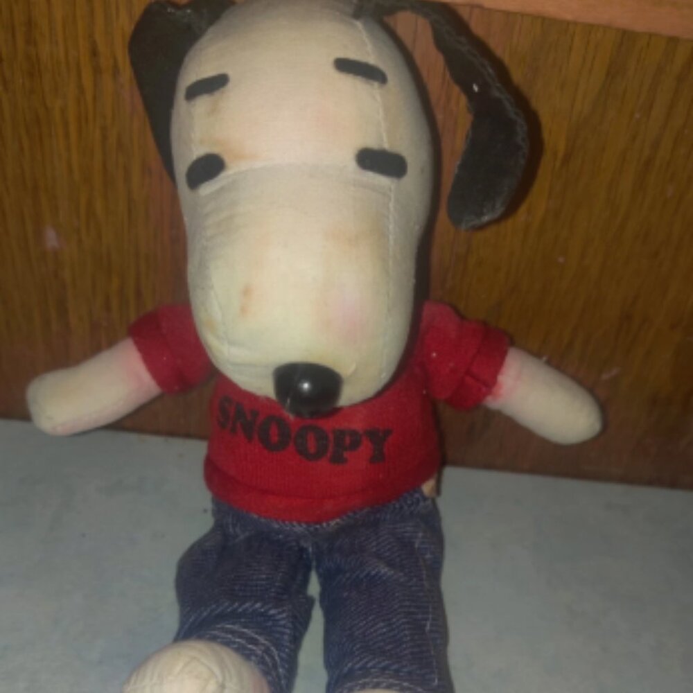Ideal Stuffed Snoopy Peanuts Vintage 1968 United Feature Syndicate PLZ SEE PICS!